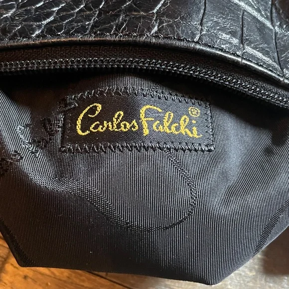 Carlos Falchi Croc Embossed Mini Square Crossbody🖤 - Picture 13 of 14